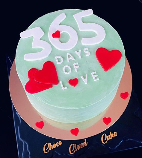 1st anniversary cake 
365 days of love 1 St Anniversary Cake, 1st Year Anniversary Cake, 1st Anniversary Cake Ideas Couple, Cake For 1st Anniversary, 365 Days Cake, Happy 1st Anniversary Cake, 1st Anniversary Cake Designs, 1 Year Anniversary Cake Ideas, First Wedding Anniversary Cake