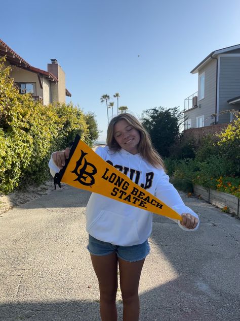 Long Beach University California, Cal State Northridge, Csulb Aesthetic, Csu Long Beach, Beach Dorm, California State University Long Beach, College Merch, Long Beach State, Pink Board