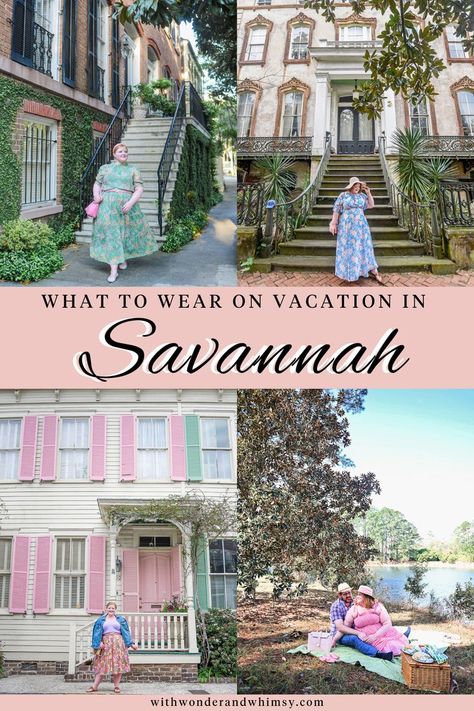 Looking for plus size outfit inspiration for a trip to Savannah, Georgia? I’ve got you covered with my favorite Savannah outfits from over the years. I know how hard it is to find travel style inspiration specifically for curvy girls, and that’s why it’s important to me to create that exact type of content. Savannah street style varies from art student eclectic, to casual coastal chic, to classic southern belle. What To Wear In Savannah Georgia In October, Savannah Georgia What To Wear, Outfit Ideas For Savannah Georgia, What To Wear In Savannah Ga, Packing For Savannah Georgia, Savannah Style Outfits, Savannah Summer Outfits, Savannah Georgia Outfit Ideas Summer, Outfits For Savannah Georgia Spring