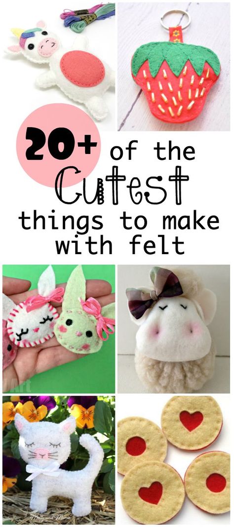 20+ of the cutest things to make with felt — Sum of their Stories Hand Sewn Animals Free Pattern, Felt Toys To Make, Felt Animal Patterns Free Templates Stuffed Toys, Free Pattern Felt Animals, Kids Felt Sewing Projects, Felt Keyring Ideas Free Pattern, Small Felt Crafts, Felt Hand Sewing Projects, Mini Felt Animals Free Pattern