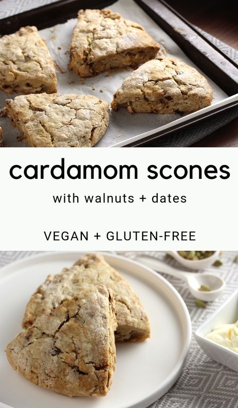 Cardamom Scones, Scones Vegan, Wallpaper Food, Vegan Scones, Gluten Free Scones, Dessert Aux Fruits, Desserts Vegan, Tofu Scramble, Scone Recipe