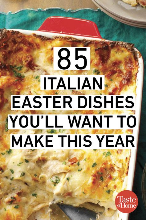 85 Italian Easter Dishes You'll Want to Make This Year Italian Easter Recipes, Easter Dinner Menus, Easter Side Dishes, Italian Easter, Easter Dishes, Easter Lunch, Traditional Italian Dishes, Easter Snacks, Easter Menu