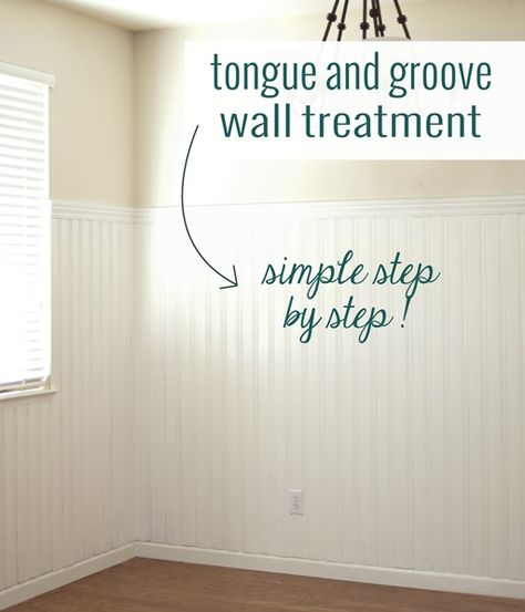 DIY: Tongue & Groove Walls Diy Tongue And Groove, Tongue And Groove Wall, Tongue And Groove Walls, Tongue And Groove Panelling, Plank Walls, Board And Batten, Tongue And Groove, Home Repairs, Wainscoting