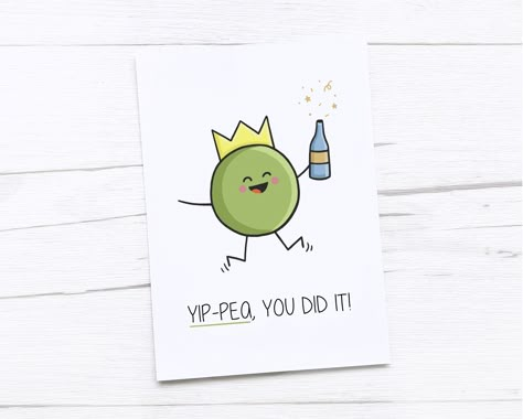 Congratulations Pun Card, You Did It Card Diy, Watercolor Cards Congratulations, Well Done Cards Handmade, Congratulations Doodle, Congrats Card Ideas, Congratulations Drawing, Diy Congratulations Card, Congratulations Card Ideas