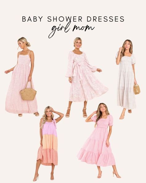 Light Pink Baby Shower Dress, Babyshower Outfit Ideas Girl, Girl Baby Shower Dress For Mom, Girl Baby Shower Outfit For Mom, Spring Baby Shower Outfit, Baby Shower Outfits For Mom, Babyque Shower, Outfit Inspo Girl, Baby Shower Dress For Mom