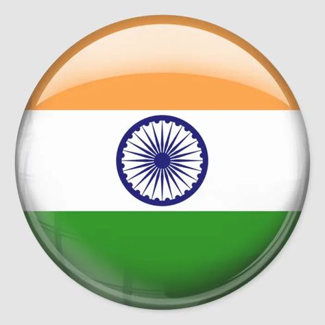 India Flag Classic Round Sticker | Zazzle Flag India, Independence Day Status, August Images, Flag Images, Indian Flag Images, Countries And Flags, Jai Hind, Messi Photos, India Map