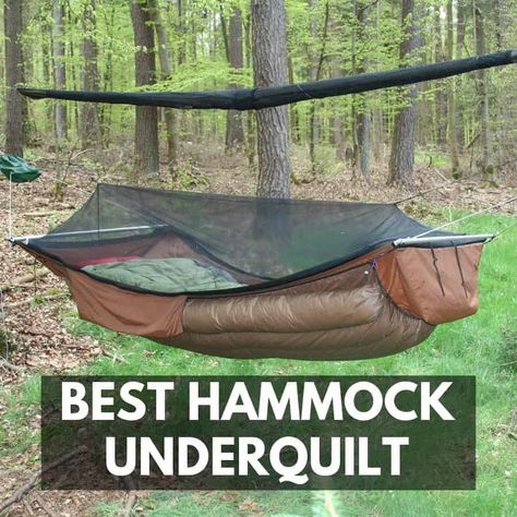 https://www.gearassistant.com/best-hammock-underquilt Stay warm while hanging out! Check out the top 10 hammock underquilts for cold weather in 2023. #CampingGear #WinterCamping Hiking Necessities, Hammock Underquilt, Bed Hammock, Hammock Tarp, Outdoors Man, Double Sleeping Bag, Diy Hammock, Camping For Beginners, Hiking Food