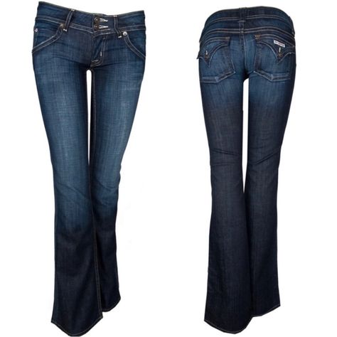 Hudson Signature Jeans - Double Button, Zipper Closure - 5 Pocket Design - Low Rise - Bootcut - Stretch Denim - Dark Wash New With Tags Size- 24 Waist- 13" Rise- 7" Inseam- 34" Measurements Are Lay Flat And Approximate Bootcut Jeans Women, Coated Denim Jeans, White Bootcut Jeans, Leather Jeans, Dark Blue Jeans, Baby Boots, Boot Cut Denim, Hudson Jeans, Mid Rise Jeans