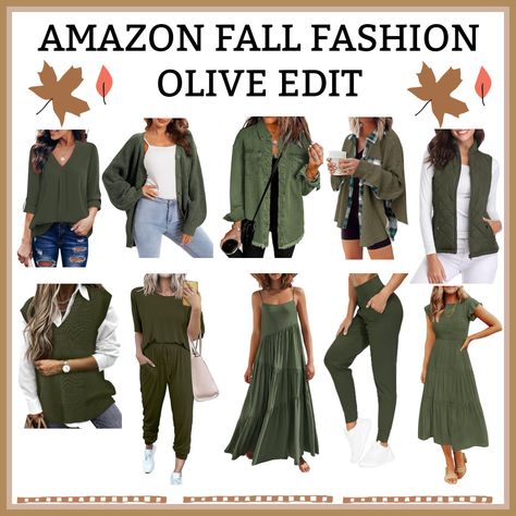 Olive Green Boots Outfit Fall Fashion, Green Boots Outfit Fall, Olive Green Outfits For Women, Olive Green Vest Outfit, Full Outfit Ideas, Olive Green Sweater Outfit, Olive Green Outfits, Olive Green Dress Outfit, Green Fall Outfit