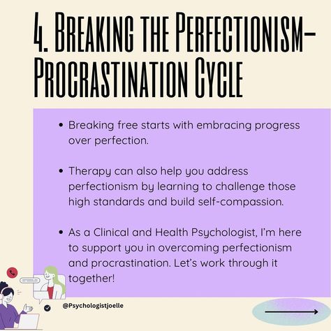 Feeling like you’re waiting for the 'perfect' moment to get started, but it never seems to come?🫣 Perfectionism makes even small tasks feel overwhelming, leading to endless delays and self-doubt... But in today's post we look at how progress is better than perfection✨ If perfectionism is holding you back, affecting your productivity and mental well-being, I’m here to support you❤️‍🩹 As a Clinical and Health Psychologist, I can help you tackle both procrastination and perfectionism, and get... Perfectionism Overcoming, Perfectionism, Self Compassion, Perfect Moment, Break Free, Mental Wellness, Psychologist, Well Being, Like You