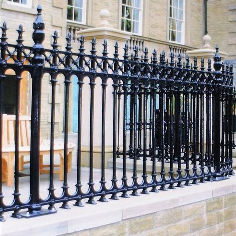 Stirling Iron Collection Archives - Heritage Cast Iron USA Iron Fence Panels, Steel Fence Panels, Cast Iron Gates, Iron Fencing, Cast Iron Fence, Interior Stair Railing, Iron Grill, Driveway Gates, Wrought Iron Fences