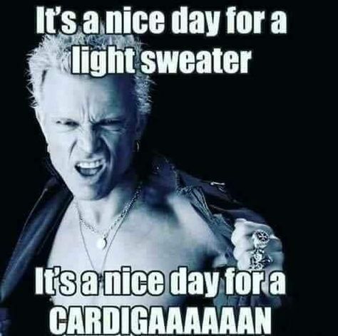 Light sweater. Billy Idol Belly Laughs, I'm With The Band, Morning Humor, Twisted Humor, Light Sweater, New Wave, Bones Funny, Nice Day, That Way