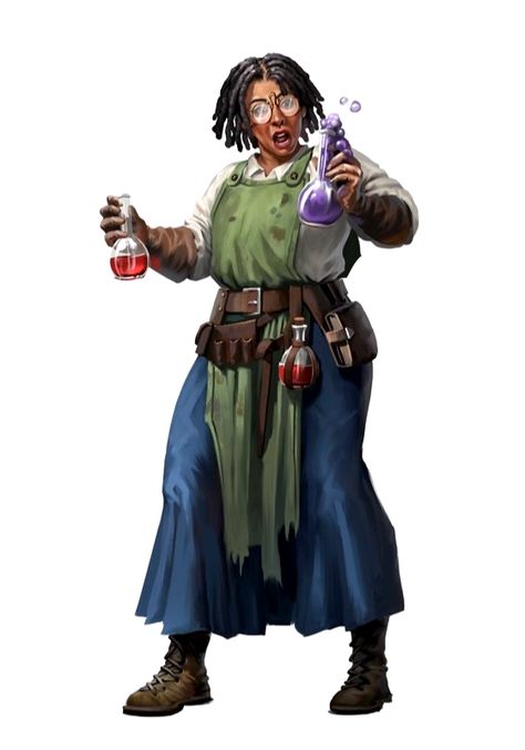 Female Human Alchemist Researcher - Pathfinder 2E PFRPG DND D&D 3.5 5E 5th ed d20 fantasy Magical Fantasy Races, Potion Maker, Pathfinder 2e, Witch Potion, Arte Steampunk, Heroic Fantasy, Whoopi Goldberg, Twitch Channel, Dungeons And Dragons Characters