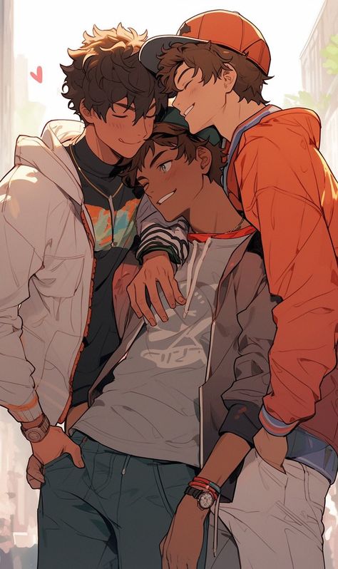 Anime Poly Relationship, Boy X Boy Base, Fanart 18plus Boy And Girl, Gay Couple Poses Drawing, Cute Gay Couple Drawings, Cute Gay Drawings, Gay Couple Drawing Base, Bxb Art, Poly Couple Drawing