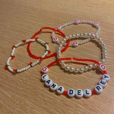 Lana Del Rey Clay Bead Bracelet, Lana Del Ray Bracelet, Lana Del Rey Friendship Bracelet, Ldr Bracelets, Lana Del Rey Bracelet, Beaded Decor, Bracelets For Boyfriend, Bracelet Inspo, Kandi Bracelets