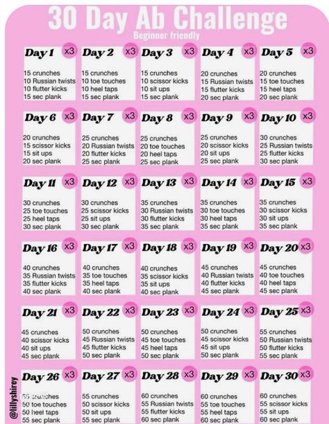 Teen Workout Plan, Month Workout Challenge, 30 Day Ab Challenge, Summer Body Workout Plan, 30 Day Abs, Workouts For Teens, Ab Challenge, Workout Routines For Beginners, Month Workout