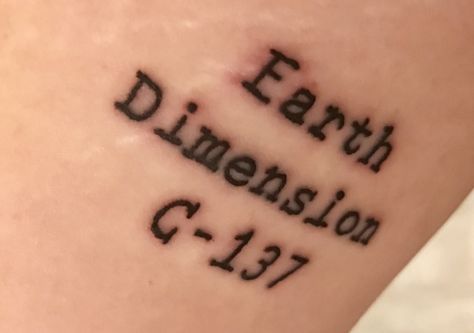 Rick and Morty "Earth Dimension C-137" tattoo. Ricky And Morty Tattoos, C137 Tattoo, C 137 Tattoo, Rick And North Tattoo, Rick Morty Tattoo, Rick Morty Tattoo Design, Tiny Rick Tattoo, Morty Tattoo Design, Small Rick And Morty Tattoos