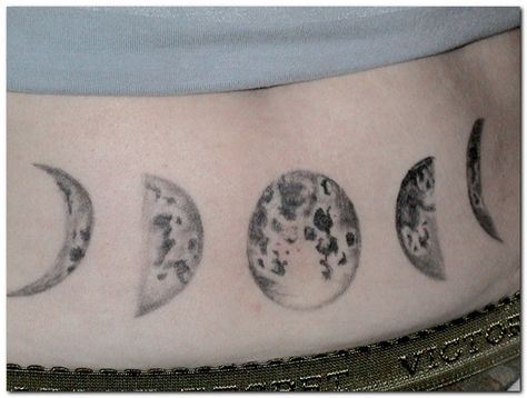 What is tattoo Tuesday about? | Gunsmoke and Knitting Moon Cycle Tattoo, Lower Back Tattoo Designs, Tato Dengan Makna, Moon Phases Tattoo, Girl Back Tattoos, Moon Lover, Bull Tattoos, Marvel Tattoos, Moon Tattoo Designs