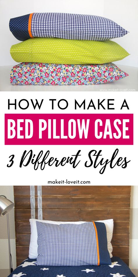 Diy No Sew Pillow Case, Pillow Case Diy Easy, Pillowcase Pattern Free, Pillow Case Sewing Pattern Free, Seeing A Pillow Case, Making Pillowcases Simple, Portable Pillowcase Pillow Bed, Pillow Case Bed For Kids, Easy Sewing Pillow Cases