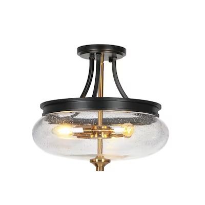 Uolfin Flush Mount Lighting at Lowes.com Black And Gold Semi Flush Mount Light, Foyer Ceiling Lights, Semi-flush Mount Lights, Gold Ceiling Light, Round Ceiling Light, Gold Lanterns, Vintage Ceiling Lights, Foyer Lighting, Kitchen Ceiling Lights