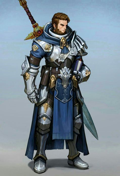 Paladin; sword; #literati; spellbook; prayer book; plate; armor; man; male; D&D; pathfinder; dnd Cleric Paladin, Warrior Priest, Dnd Paladin, Heroic Fantasy, Male Character, Dungeons And Dragons Characters, Fantasy Male, Fantasy Armor, Armor Concept