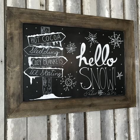 Snow fun chalkboard art Chalk Winter Art, Chalkboard Winter Art, Snow Chalkboard Art, Chalkboard Winter Ideas, Winter Themed Chalkboard Art, Winter Blackboard Ideas, Fun Chalkboard Art, December Chalkboard Art, Chalkboard Christmas Art