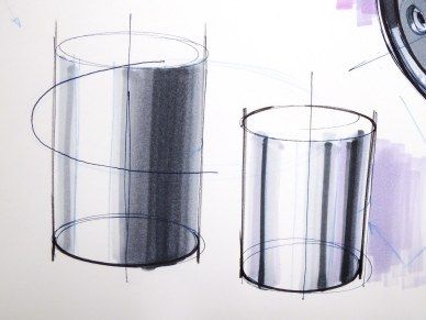 cylinders copy Inox Texture, Sketch Tutorial, Marker Sketch, Rendering Techniques, Sketching Tips, Texture Drawing, Music Drawings, Industrial Design Sketch, Sketches Tutorial