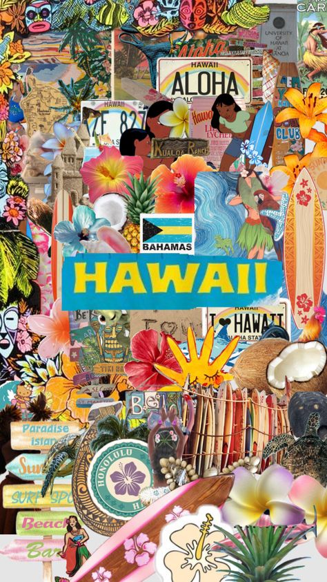 #hawaii Hawaii Collage, Preppy Wallpaper, Honolulu, Hawaii, Paradise, Surfing, Cricut, Collage, Iphone