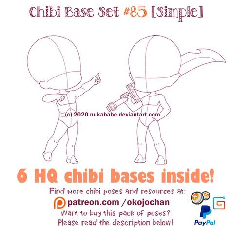 Pose Reference Chibi, Women References, Chibi Pose, Chibi Base, Chibi Body, Chibi Sketch, Male Pose Reference, Chibi Art, Female Pose Reference