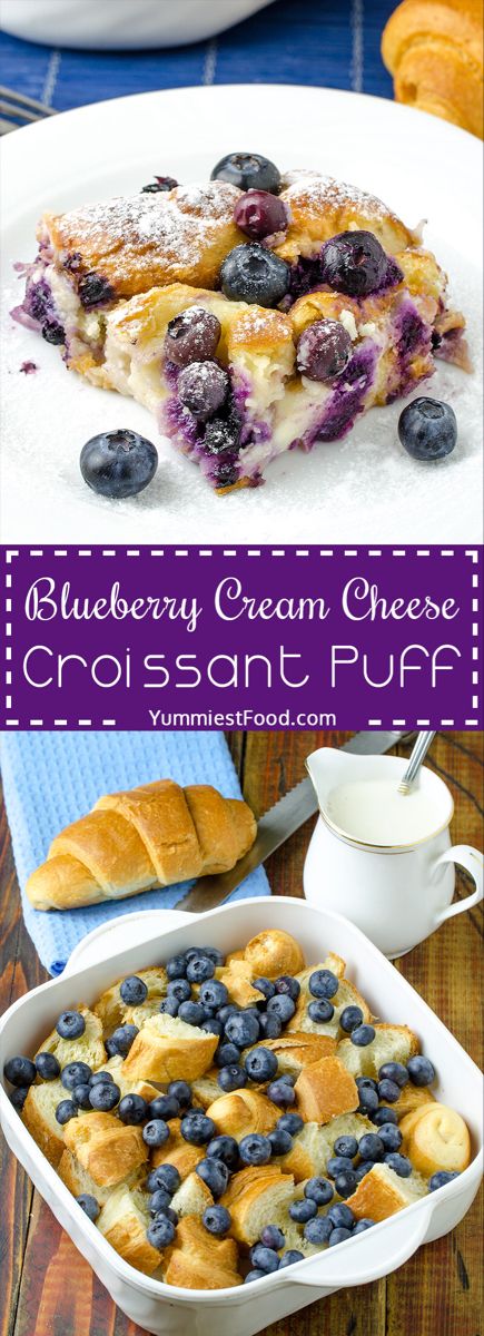 Blueberry Cream Cheese Croissant, Cream Cheese Croissant, Cheese Croissant, Healthy Brunch, Puff Recipe, Blueberry Desserts, Blueberry Cream Cheese, Breakfast And Brunch, Dessert Aux Fruits