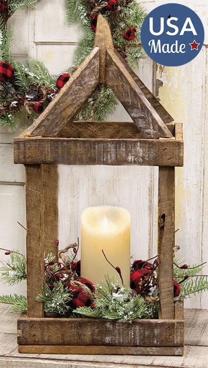 Tobacco Stick Lantern, 19" H – The Fox Decor Wooden Lanterns Diy, Christmas Lanterns Diy, Wood Lanterns, Wooden Lantern, Wooden Lanterns, Diy Lanterns, Free Woodworking Plans, Christmas Wood Crafts, Christmas Lanterns