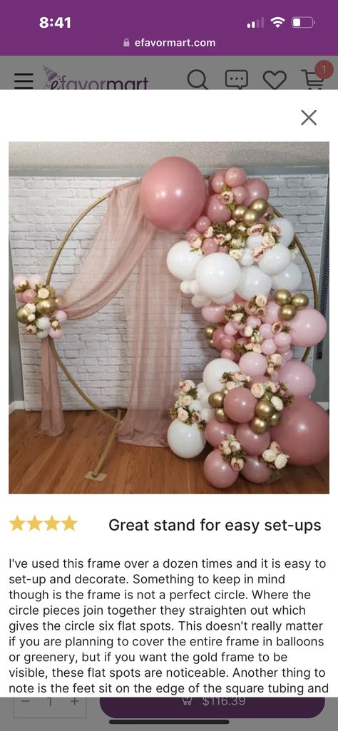 Boho Balloon Circle Arch, Gold Ring Balloon Arch, Bridal Shower Round Arch Ideas, Ring Backdrop With Balloons, Round Balloon Arch With Drapes, Circle Balloon Arch With Backdrop, Circle Arch Balloon Garland, Circle Arch With Balloons, Balloon Circle Backdrop