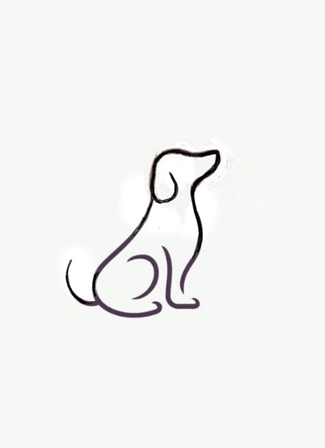 Dog Drawing Simple Cute, Minimalist Dog Tattoo Line Drawings, Small Dog Drawing, Dog Paw Drawing, Dog Doodles, Doodles Simple, Dog Drawing Tutorial, Dog Caricature, Dog Drawing Simple