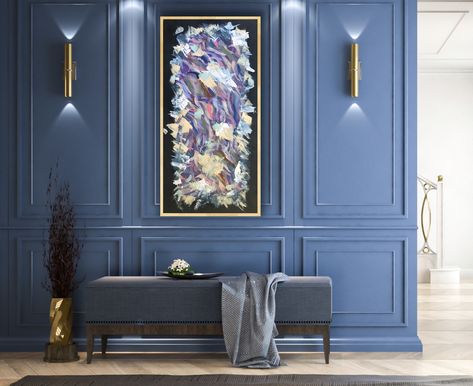 Urban Style Art, Urban Garden Design, Chinoiserie Art, Poltrona Vintage, Steampunk Decor, Abstract Painting On Canvas, Blue Room, 아파트 인테리어, Wall Molding