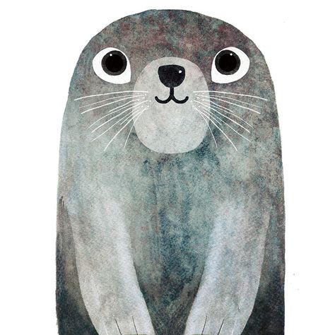 Happy seal on Behance Funny Illustration Art, Good Illustration, Funny Baby Boy, Nature Sketch, Art Colour, Colour Ideas, Funny Illustration, Doodle Illustration, Art Et Illustration