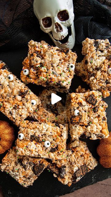 Gina Eagan on Instagram: "HALLOWEEN RICE KRISPIE TREATS
Looking for a fun Halloween treat that’s super simple but also the tastiest and festive? 👀 Try these Rice Crispy Treats with a spooky twist! Just add crushed Halloween Oreos and some candy eyeballs for that extra creepy vibe. 🧙‍♀️ Perfect for a party or a last-minute snack idea! They’re so good, they’ll vanish in no time!

COMMENT “recipe” for the amount and details sent straight to your DMs

NOTE : recipe links are sent automatically. If you don’t get the recipe and you requested it, either follow me and request again or visit the blog via link in bio. Sometimes there is a software issue and messages don’t go through if you aren’t following

What’s your must-have Halloween dessert? Let us know in the comments!" Rice Krispie Treats Halloween, Halloween Rice Krispie Treats, Halloween Oreos, Fun Halloween Treats, Candy Eyeballs, Halloween Dessert, Rice Crispy Treats, Crispy Treats, Rice Krispie Treats