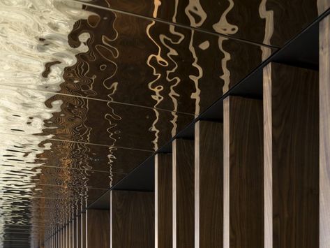 Mirror Ceiling Design, Office Awards, Bar Exterior, Ceiling Treatments, Water Effect, Best Office, 카드 디자인, Water Ripples, Main Idea