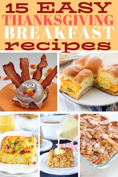 15 Easy and Delicious Thanksgiving Breakfast Recipes #brunch #breakfast #thanksgiving  - Eat, Drink, and Save Money Thanksgiving Breakfast Recipes, Breakfast Thanksgiving, Cinnamon Roll Turkeys, Christmas Morning Breakfast Casserole, Pumpkin Pecan Cobbler, Breakfast Cinnamon, Recipes Brunch, Thanksgiving Brunch, Thanksgiving Breakfast