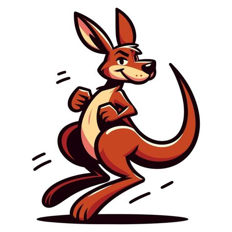 Kangaroo Character, Kangaroo Cartoon, Kangaroo Illustration, Zoo Logo, Premium Vector Cartoon, Book Reference, Vector Cartoon, Book Illustrations, Animal Clipart