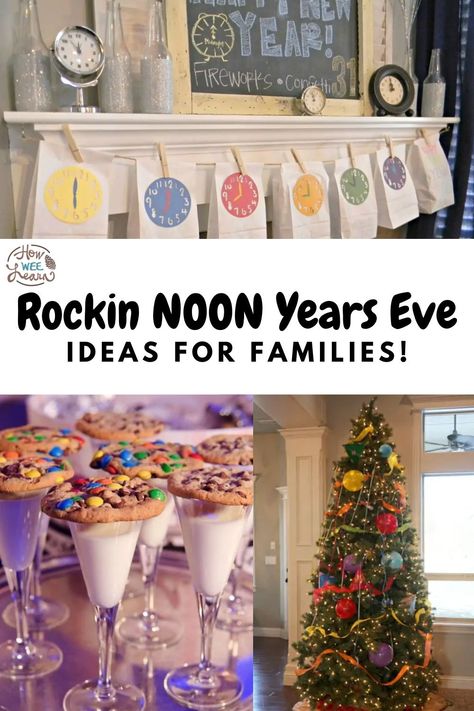 New Year Party Ideas For Kids, New Years With Kids Things To Do, Nee Years Eve Kids Party Ideas, Nye Kids Party Ideas Families, Things To Do For New Years Eve At Home, New Years Even With Kids, Mew Years Eve Party Ideas For Kids, Celebrating New Years With Kids, Nye Fun For Kids