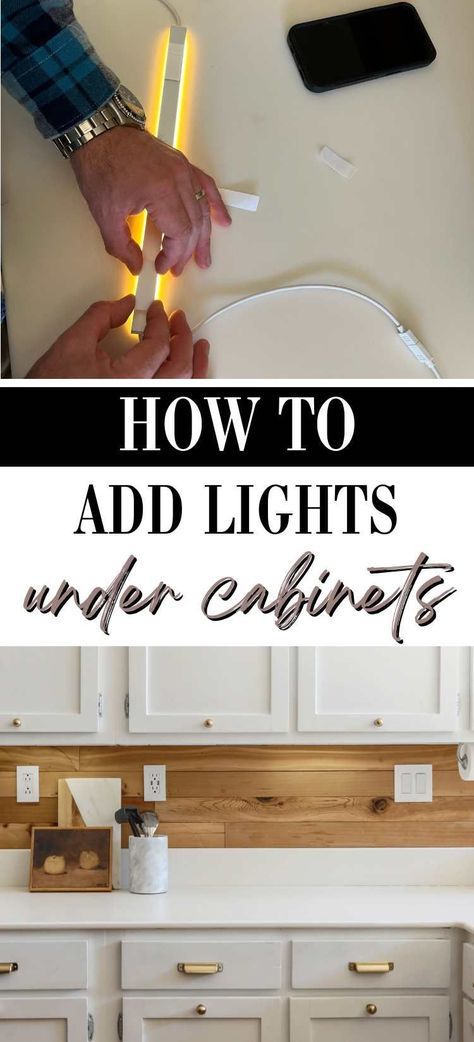 The Easiest Way to Add Lights Under Kitchen Cabinets Christmas Lights Under Kitchen Cabinets, Adding Under Cabinet Lighting, Light Under Kitchen Cabinets, Lights Under Kitchen Cabinets, Diy Under Cabinet Lighting, Under Cabinet Lighting Kitchen, Cabinet Lighting Diy, Above Cabinet Lighting, Best Under Cabinet Lighting