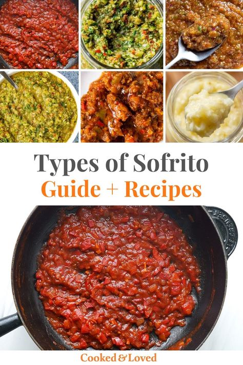 What is sofrito? Sofrito is a flavourful cooking base used in many Latin American and Spanish dishes. In modern times, it is well-known as an integral part of authentic Puerto Rican and Dominican cuisine. However, it has its roots in Spain. Sofrito — or sofregit — began as a simple base of slow-cooked onion and oil, and bacon if it was available. via @irena_macri Recipes With Sofrito, Red Sofrito Recipe, Sofrito Recipe Dominican, Recipes From Different Countries, Sofrito Recipe Puerto Rican, Dominican Cuisine, Dominican Dish, Sofrito Recipe, Cuban Dishes