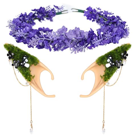 PRICES MAY VARY. [Mushroom Elf Ears]: Our Forest Fairy Ears and Butterfly Flower Crown are 100% handcrafted and durable, With its superior material, light and durable, this exquisite elf mushroom earrings offer you a comfortable wearing experience. These fantasy forest elf ears are suitable for everyone who looks for beauty [Mushroom Fairy Ears]: These gorgeous mushroom elf ears are extremely luxurious looking and beautifully accents virtually any style. And can provide a fantasy fairy-like atmo Fairycore Cosplay, Mushroom Elf, Forest Fairy Costume, Midsummer Festival, Garden Fairy Costume, Fair Costume, Butterfly Headpiece, Mushroom Core, Black Mushroom