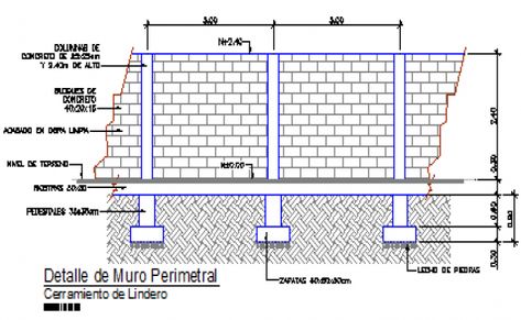 Perimeter wall section design drawing Perimeter Wall Design, Perimeter Wall, Entrance Wood Door, Concrete Retaining Wall, Wall Section, 6 Bedroom House Plans, Fence Wall Design, Section Design, Concrete Retaining Walls