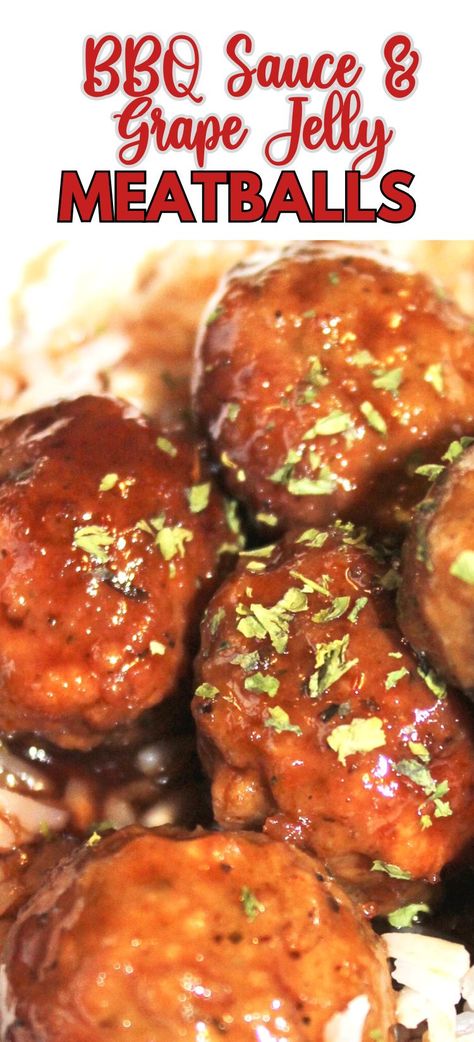 Jelly Meatballs, Flexitarian Recipes, Grape Jelly Meatballs, Sweet Glaze, Tangy Bbq Sauce, Classic Appetizers, Best Appetizer Recipes, Grape Jelly, Amazing Appetizers