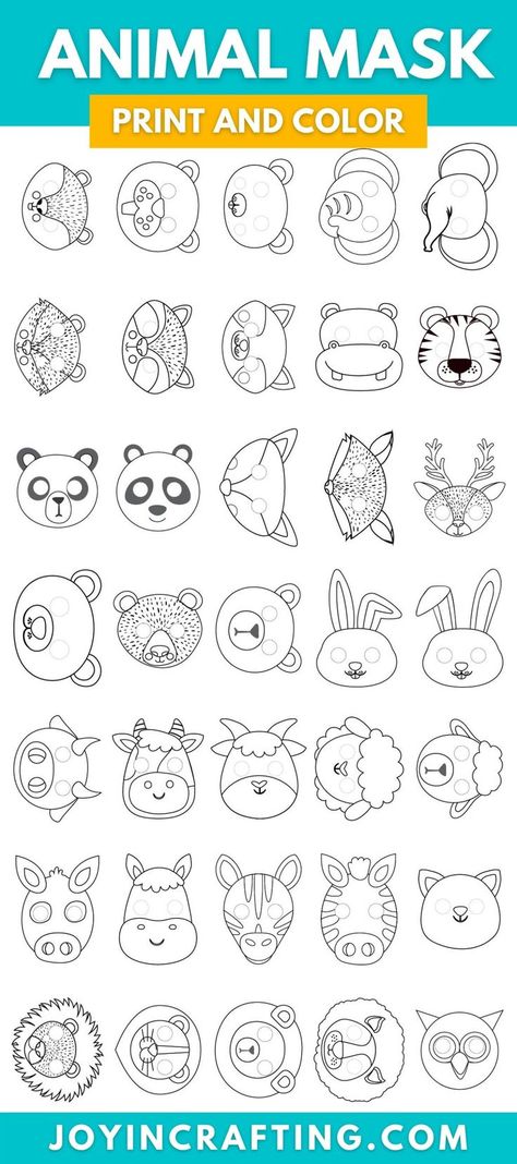 Zoo Animal Masks Printable, Safari Animal Masks Printable Free, Zoo Animals Masks Free Printables, Animal Mask Printable Free, Animals Masks For Kids Printable, Forest Animal Masks Free Printable, Free Animal Mask Printables, Animal Face Masks For Kids Diy, Animal Mask Templates Free Printable