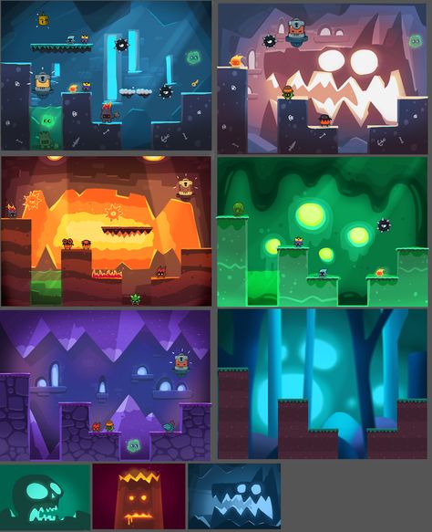 2d Game Background, Game Level Design, Illustration Art Nouveau, Game 2d, Bg Design, 2d Game Art, Game Environment, Pixel Art Games, Game Ui Design