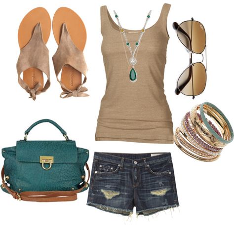 Summer time!, created by #ipekgultekin on Polyvore Dressy Casual Outfits, Trending Items, Nashville Outfits, Short Women Fashion, Flats Sandals, Closet Fashion, Summer Fashion Outfits, Hot Outfits, Country Outfits