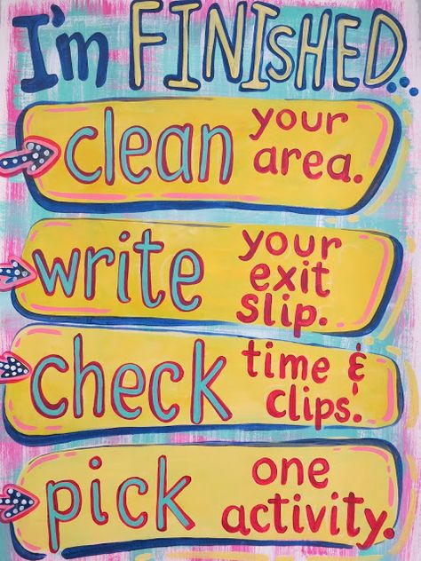 In the Art Room: Early Finishers, Part 2 Art Room Procedures, Art Posters For Classroom, Artroom Organizing, Room Rules Poster, Early Finishers Art, Art Room Rules, Art Classroom Organization, Room Rules, Art Elementary