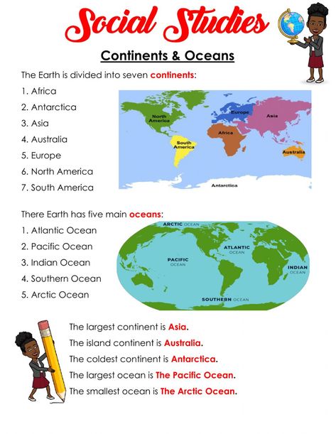 7 Oceans Of The World, Fourth Grade Geography, 1st Grade Continents And Oceans, Sst Worksheets For Class 4, Continent And Oceans Activities, Oceans And Continents Worksheet, Continent And Ocean Worksheet, Continent Worksheets For Kids, Oceans And Continents Activities